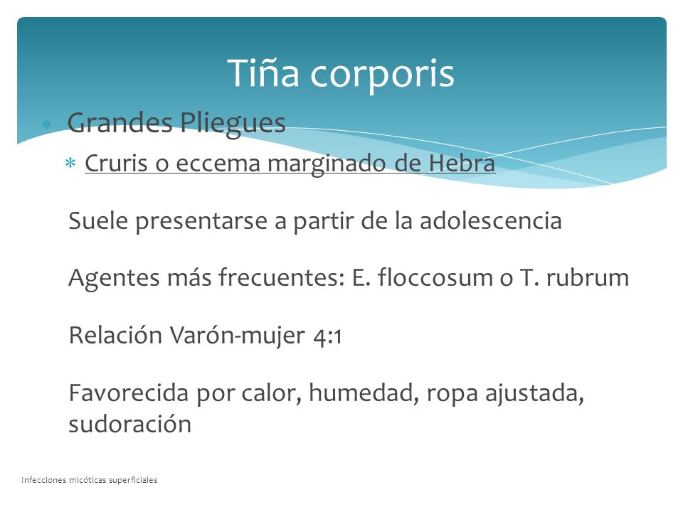 Tiña corporis Cruris o eccema marginado de Hebra