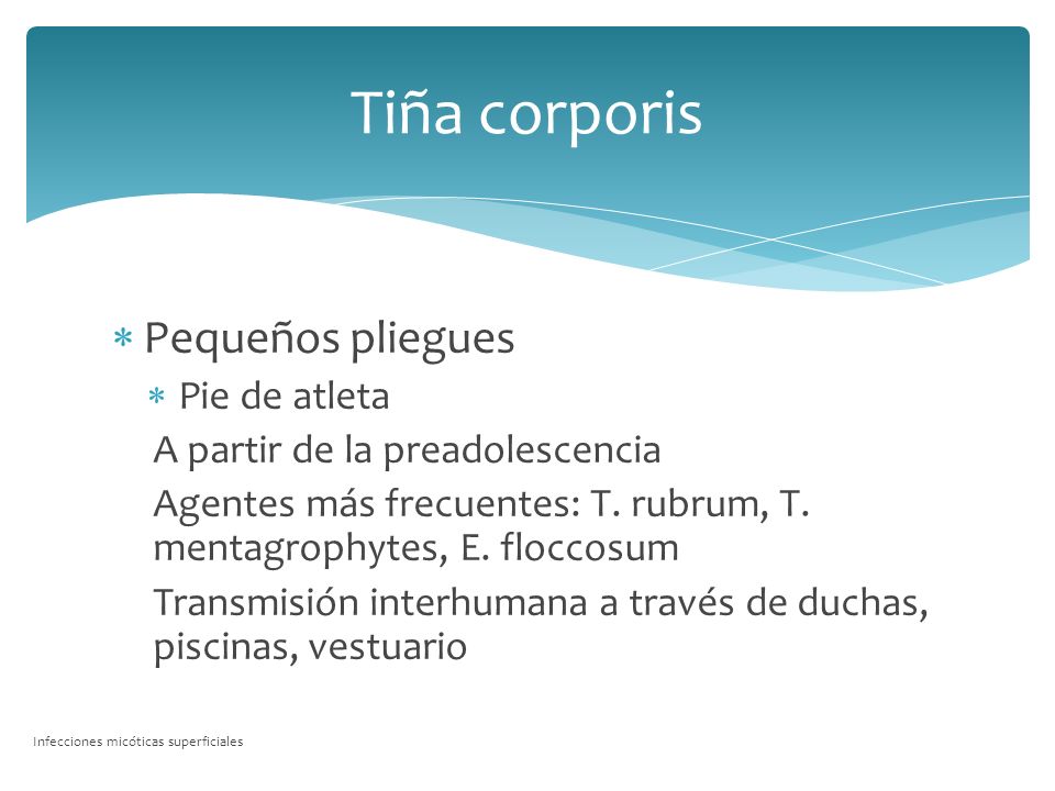 Tiña corporis Pequeños pliegues Pie de atleta