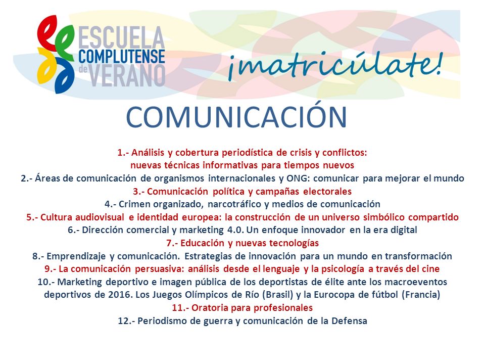 COMUNICACIÓN 1.- Análisis y cobertura periodística de crisis y conflictos: nuevas técnicas informativas para tiempos nuevos.