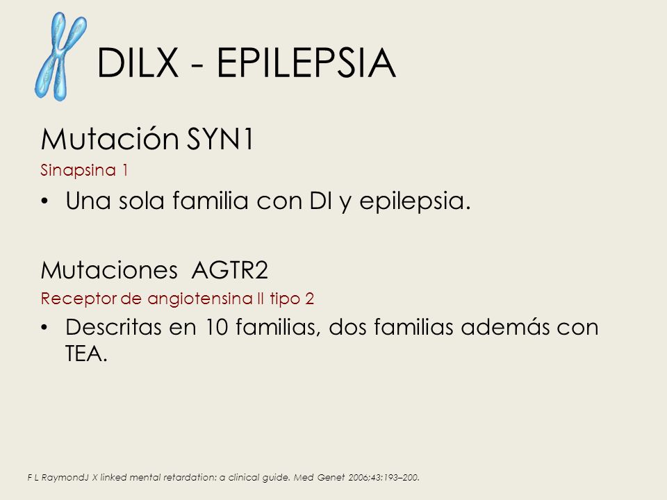 DILX - Epilepsia Mutación SYN1 Una sola familia con DI y epilepsia.