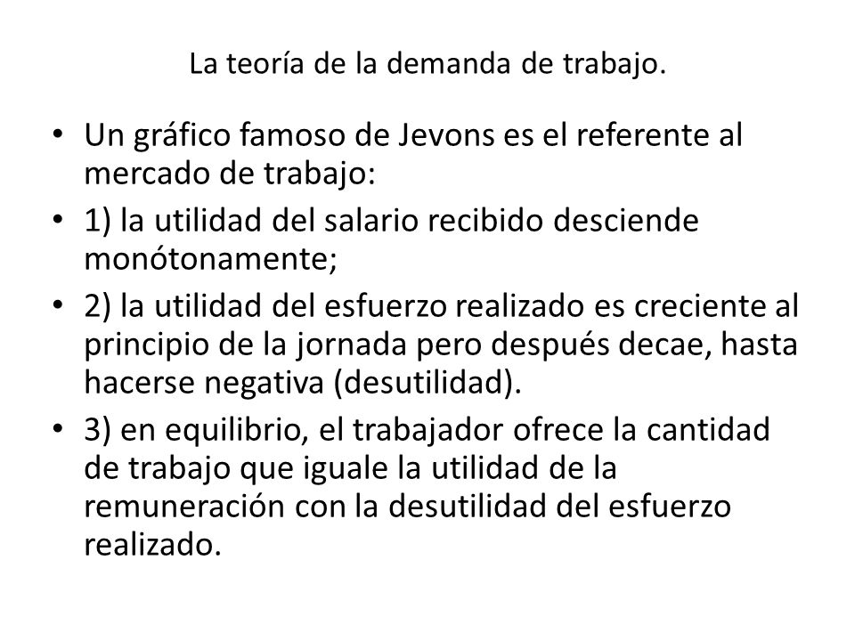 La teoría de la demanda de trabajo.