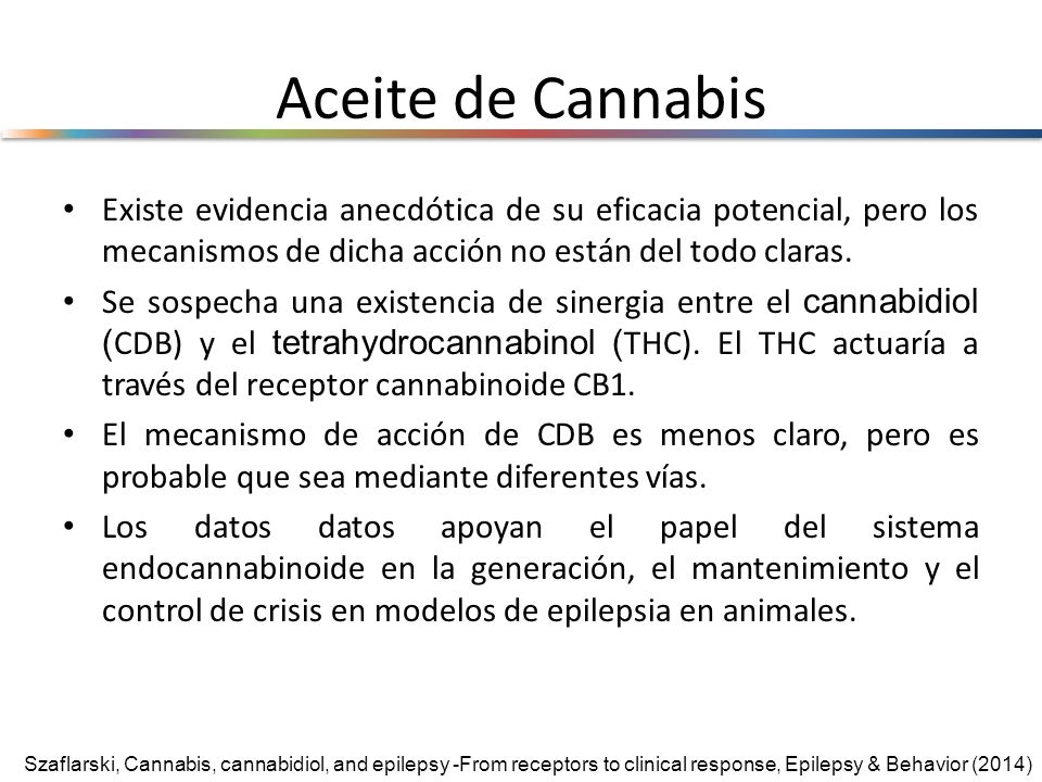 Aceite de Cannabis Existe evidencia anecdótica de su eficacia potencial, pero los mecanismos de dicha acción no están del todo claras.