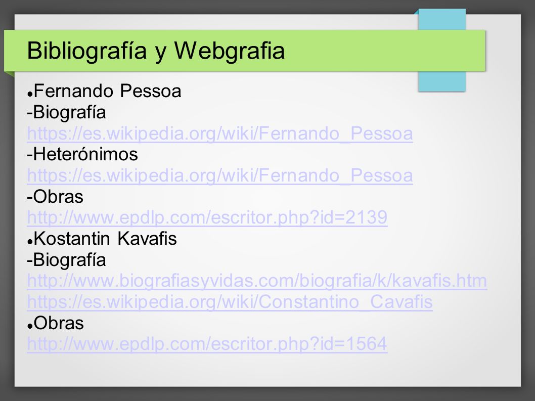 Bibliografía y Webgrafia