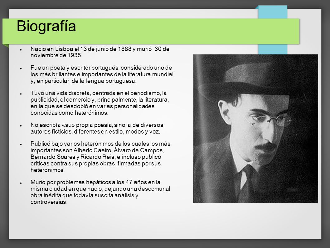 Biografía Nacio en Lisboa el 13 de junio de 1888 y murió 30 de noviembre de