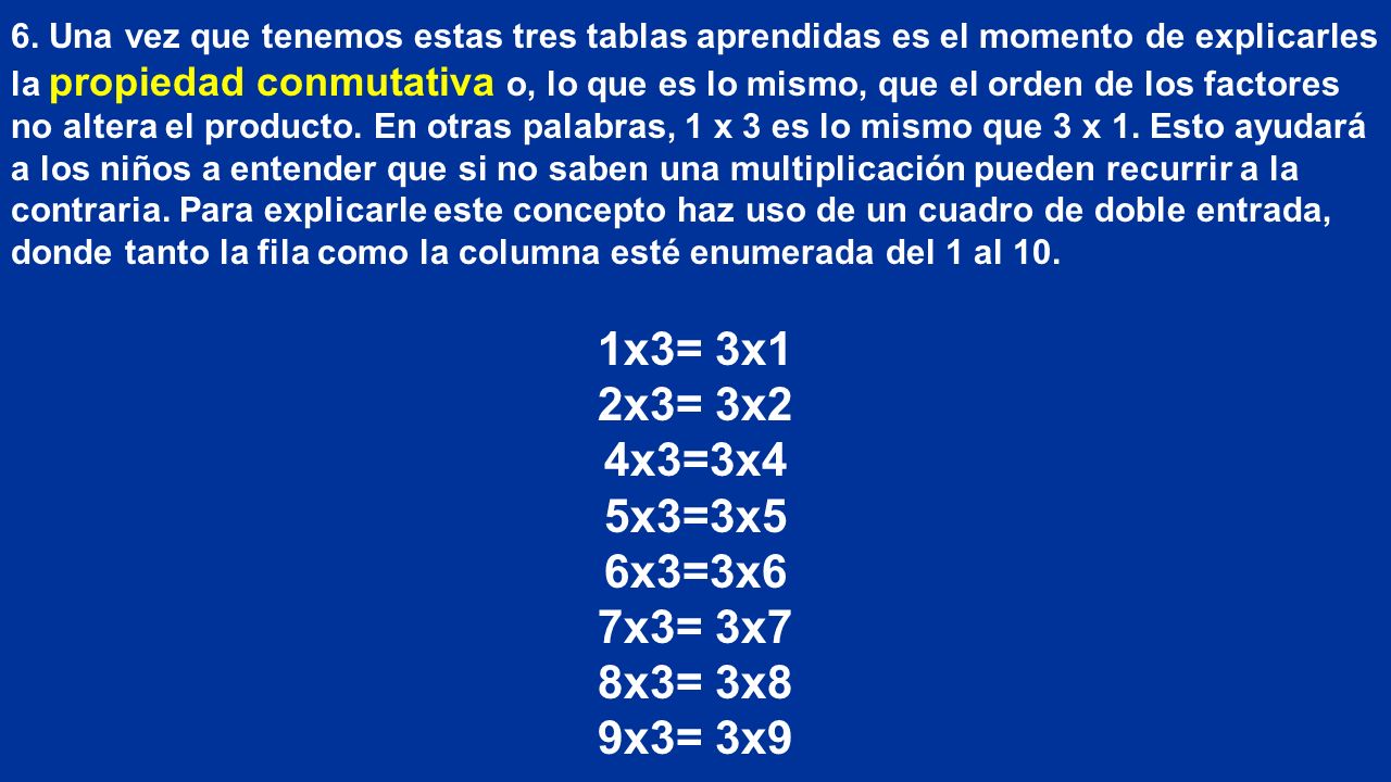 1x3= 3x1 2x3= 3x2 4x3=3x4 5x3=3x5 6x3=3x6 7x3= 3x7 8x3= 3x8 9x3= 3x9