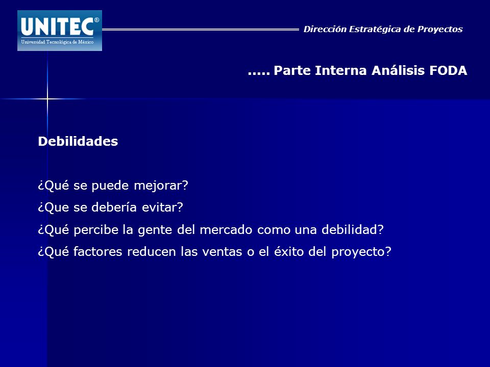 ..... Parte Interna Análisis FODA