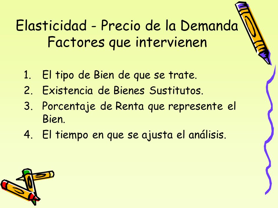 Elasticidad - Precio de la Demanda Factores que intervienen
