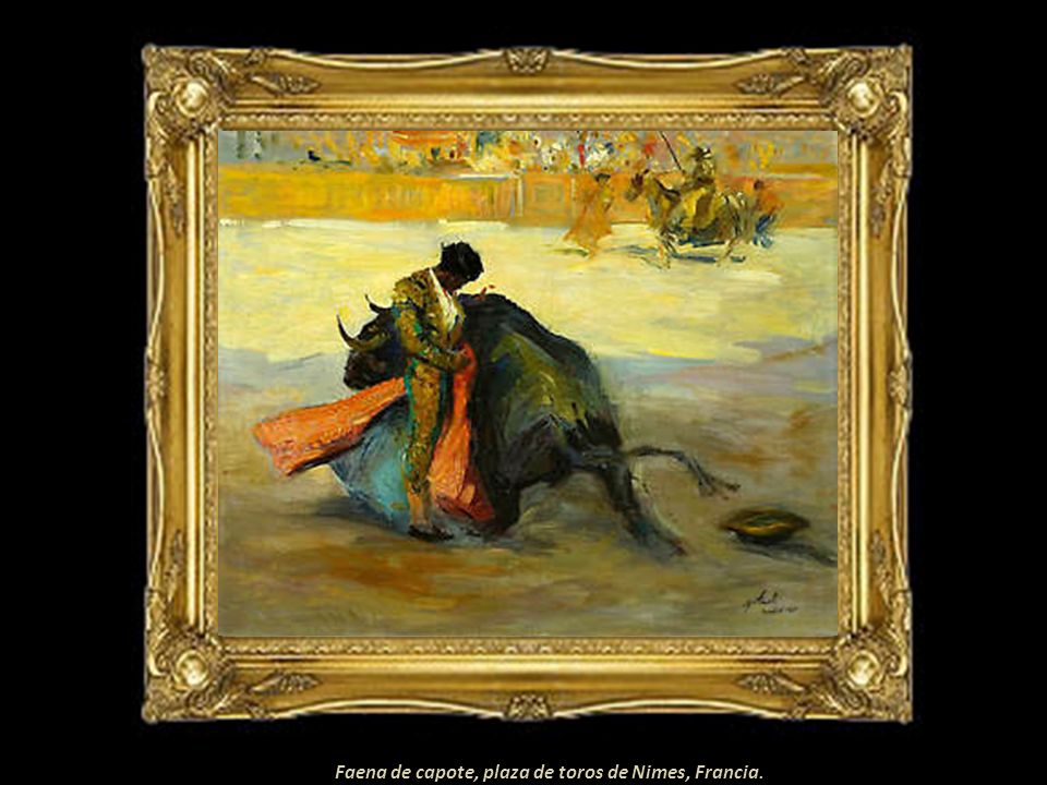Faena de capote, plaza de toros de Nimes, Francia.