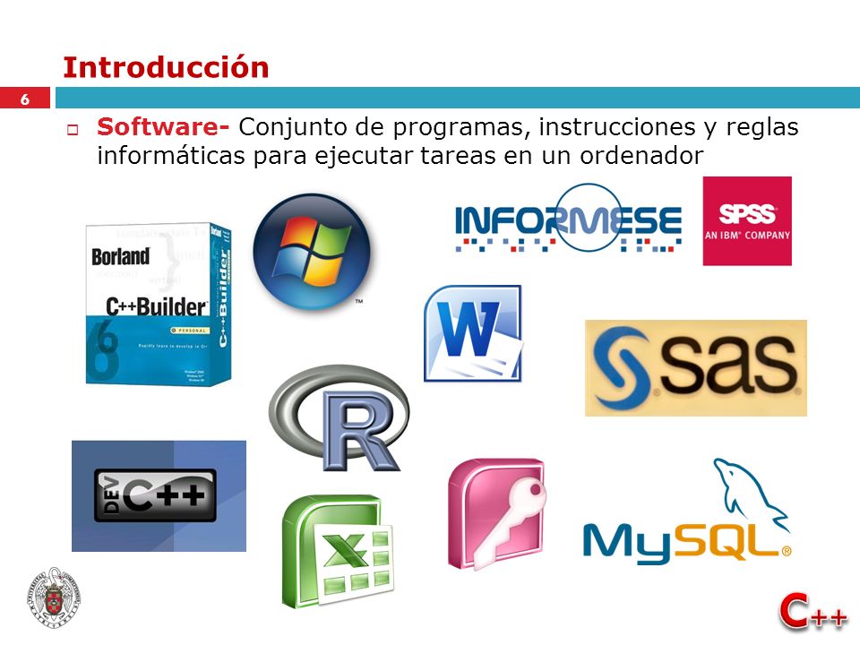 Introducción Software- Conjunto de programas, instrucciones y reglas informáticas para ejecutar tareas en un ordenador.