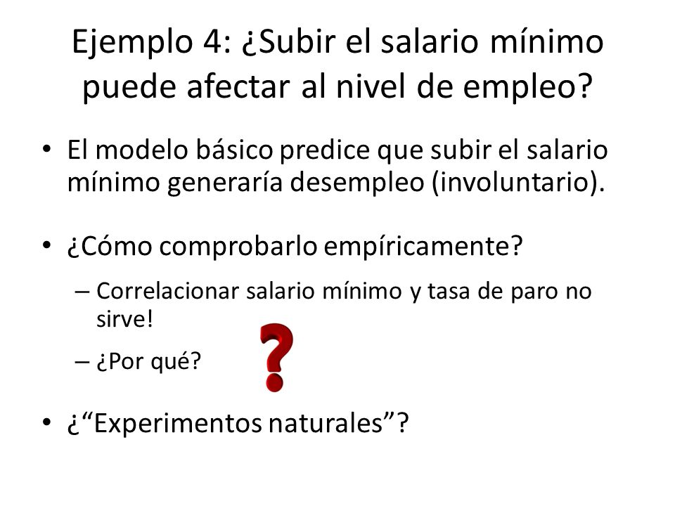Ejemplo 4: ¿Subir el salario mínimo puede afectar al nivel de empleo