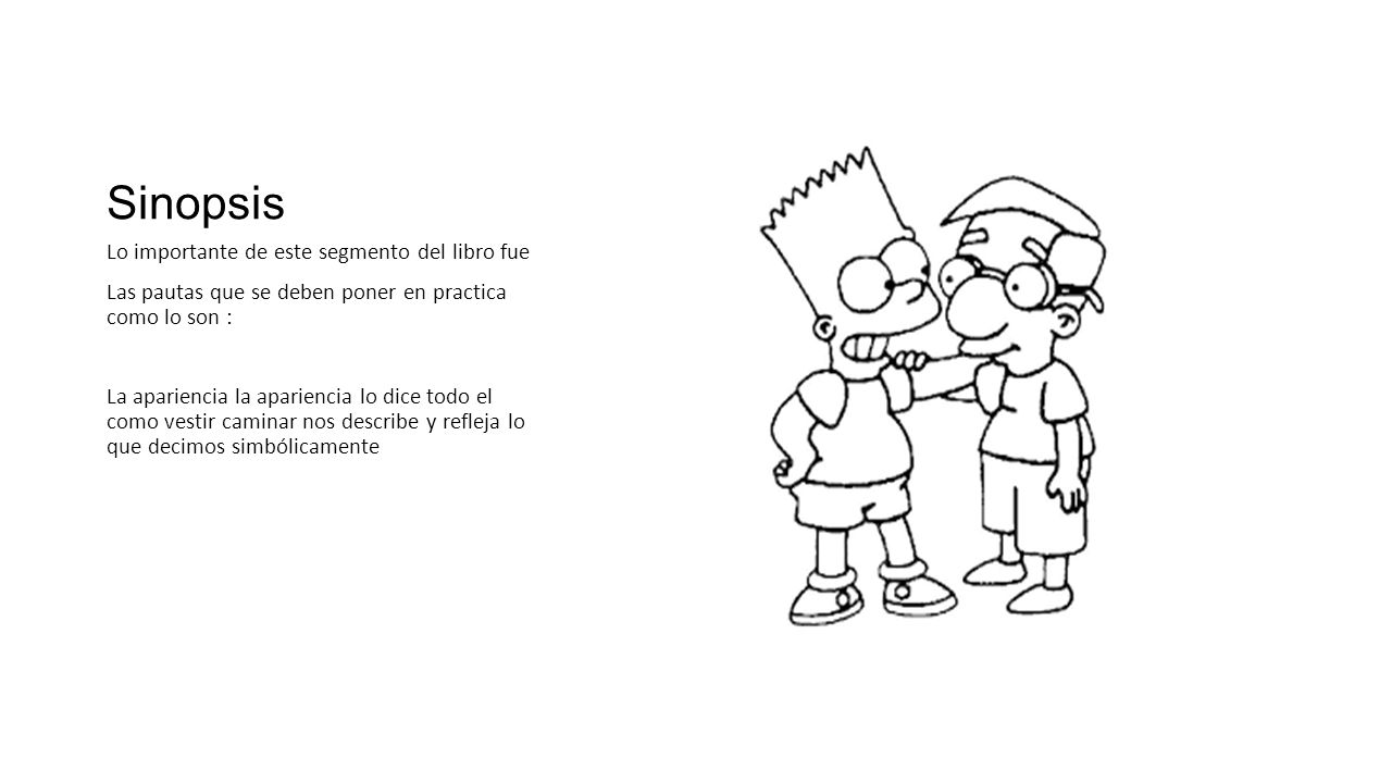 Sinopsis Lo importante de este segmento del libro fue