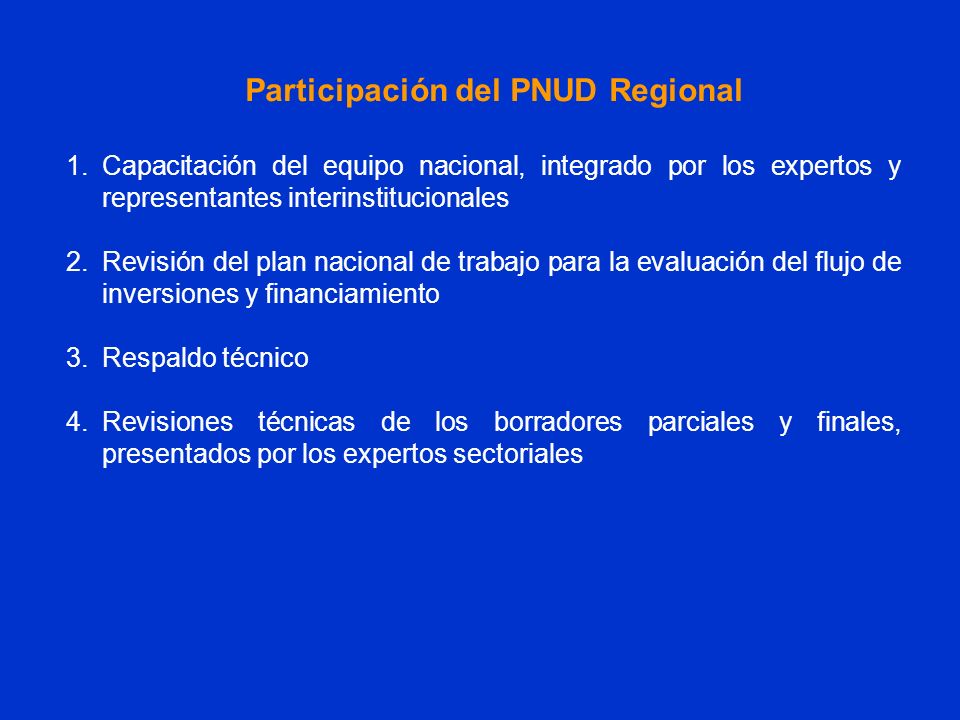 Participación del PNUD Regional