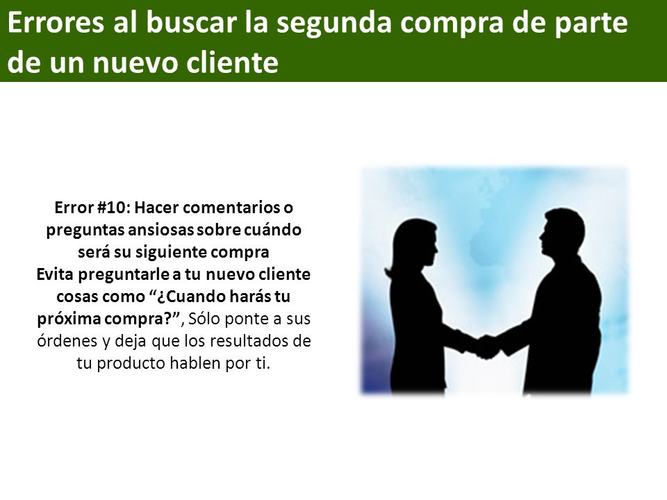 Errores al buscar la segunda compra de parte de un nuevo cliente
