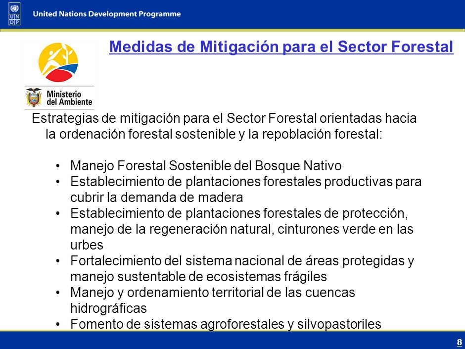 Medidas de Mitigación para el Sector Forestal