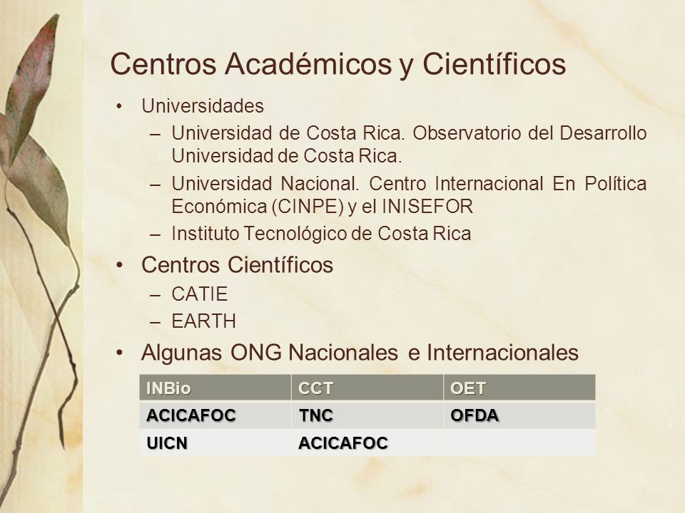 Centros Académicos y Científicos