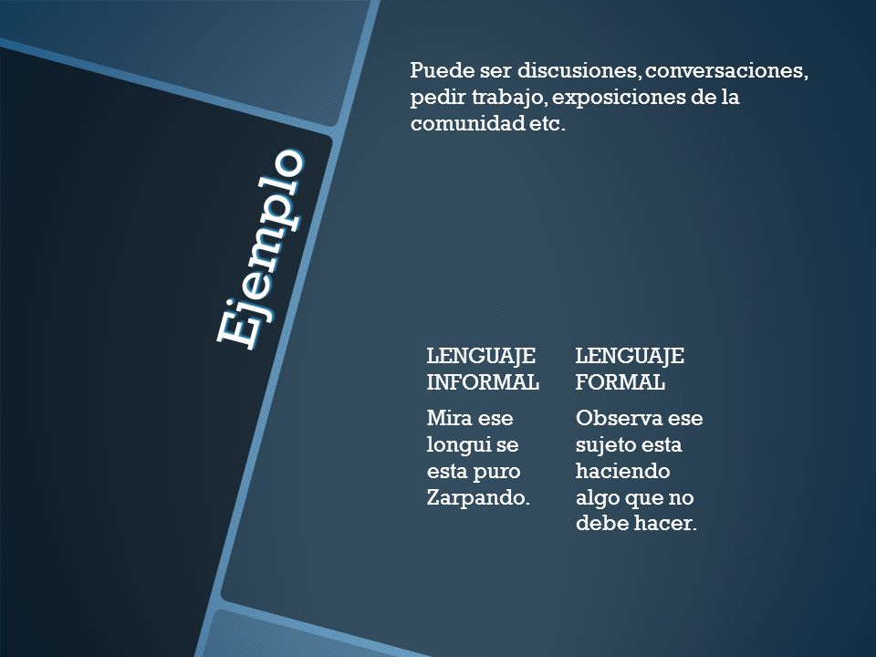 Puede ser discusiones, conversaciones, pedir trabajo, exposiciones de la comunidad etc.