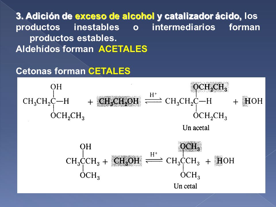 3. Adición de exceso de alcohol y catalizador ácido, los