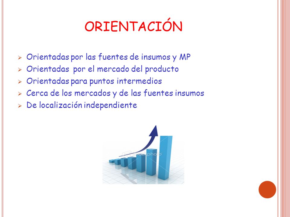 ORIENTACIÓN Orientadas por las fuentes de insumos y MP