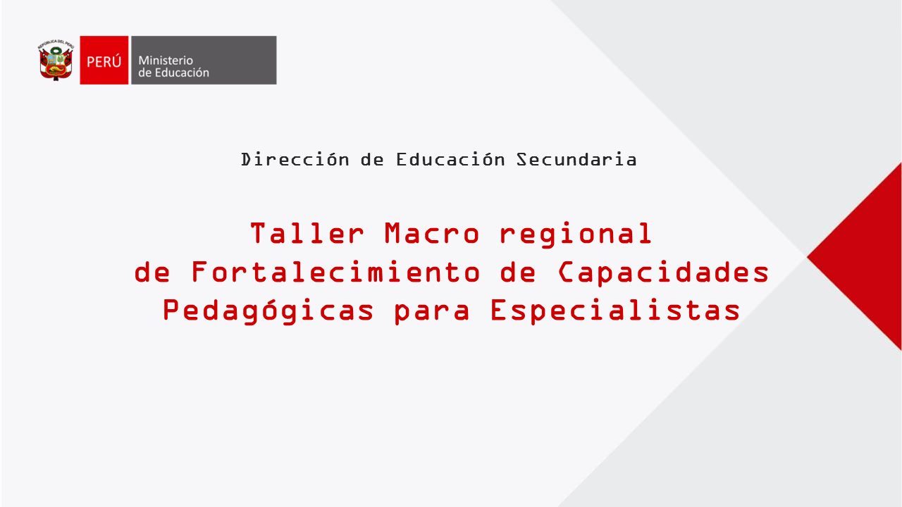 de Fortalecimiento de Capacidades Pedagógicas para Especialistas