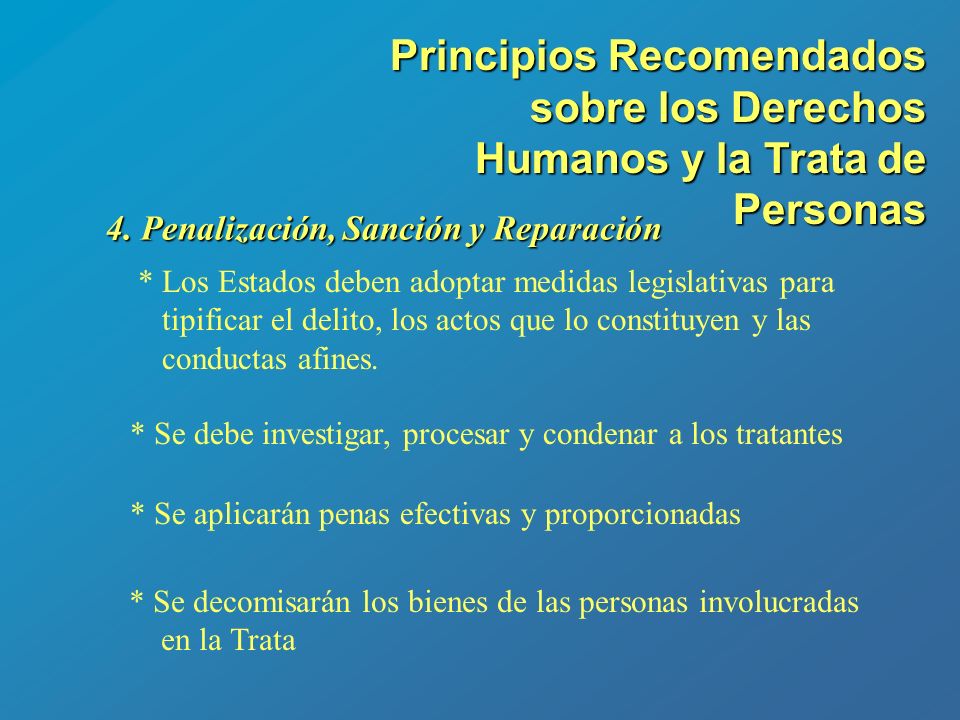 Principios Recomendados sobre los Derechos Humanos y la Trata de Personas
