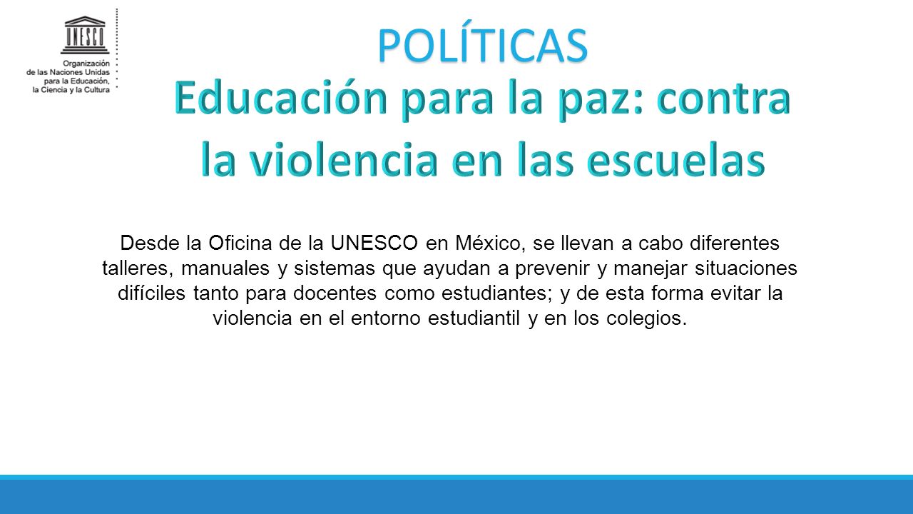 Educación para la paz: contra la violencia en las escuelas