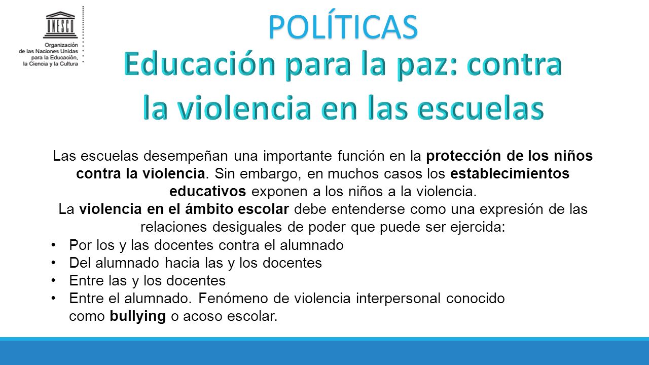 Educación para la paz: contra la violencia en las escuelas