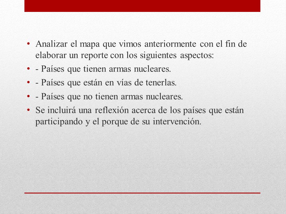 Analizar el mapa que vimos anteriormente con el fin de elaborar un reporte con los siguientes aspectos: