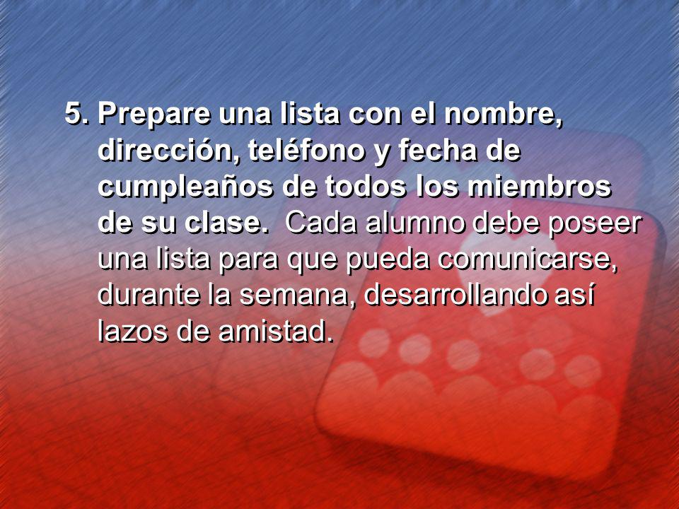 5. Prepare una lista con el nombre,