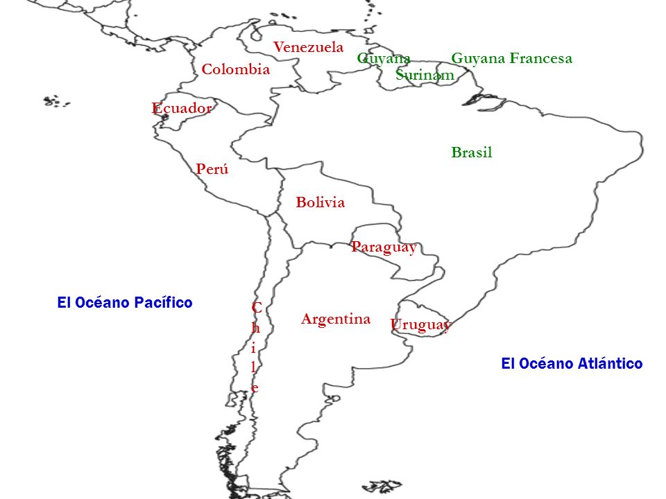 Venezuela Guyana. Guyana Francesa. Colombia. Surinam. Ecuador. Brasil. Perú. Bolivia. Paraguay.