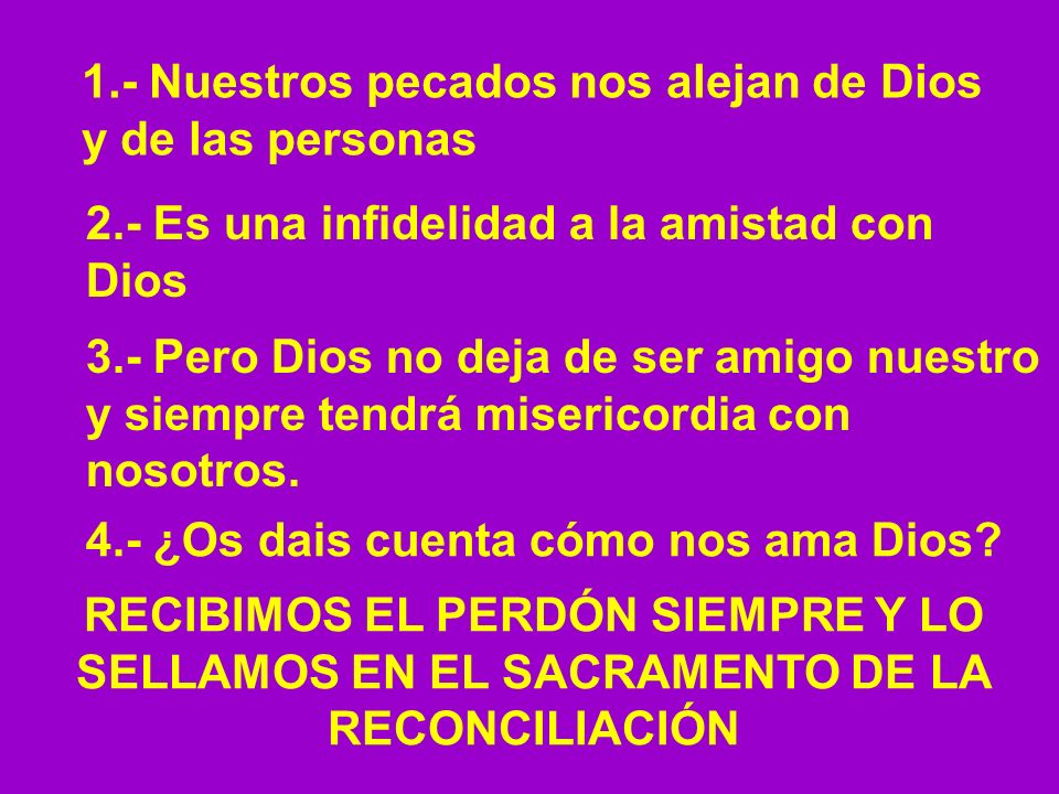 1.- Nuestros pecados nos alejan de Dios y de las personas