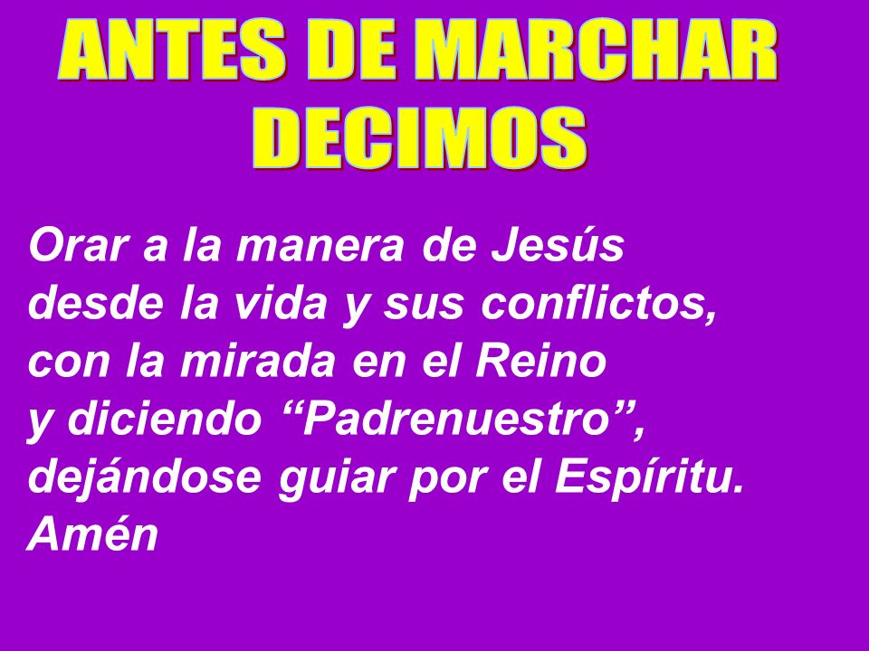 Orar a la manera de Jesús desde la vida y sus conflictos,
