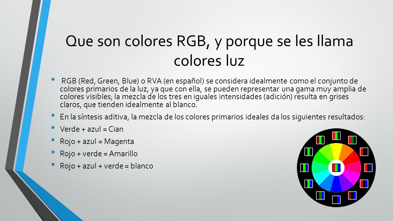 Que son colores RGB, y porque se les llama colores luz