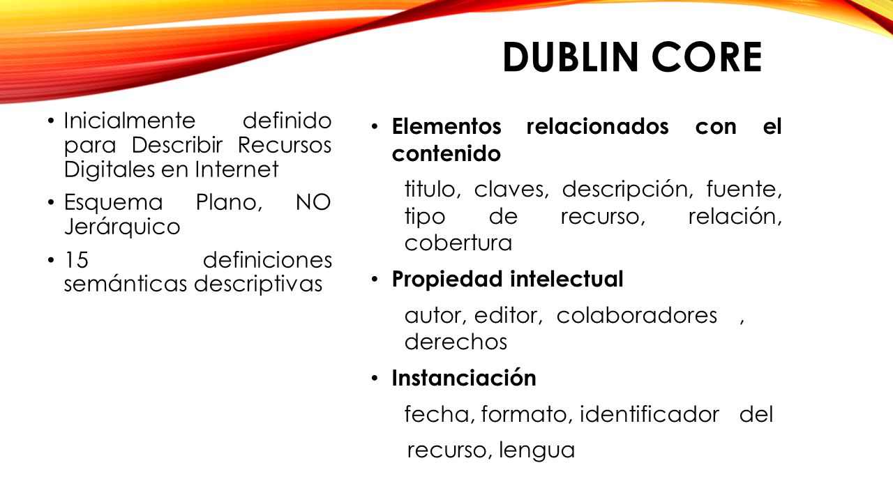 Dublin core Elementos relacionados con el contenido