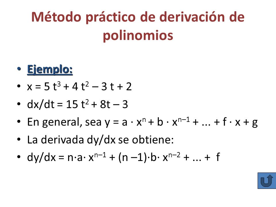 Método práctico de derivación de polinomios