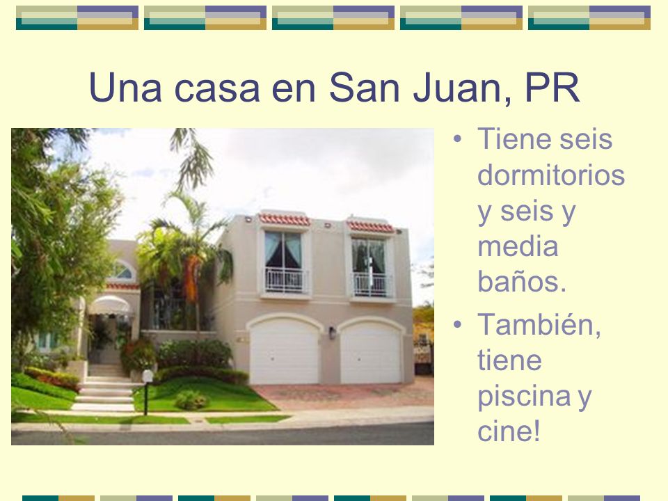 Una casa en San Juan, PR Tiene seis dormitorios y seis y media baños.