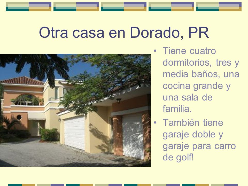 Otra casa en Dorado, PR Tiene cuatro dormitorios, tres y media baños, una cocina grande y una sala de familia.