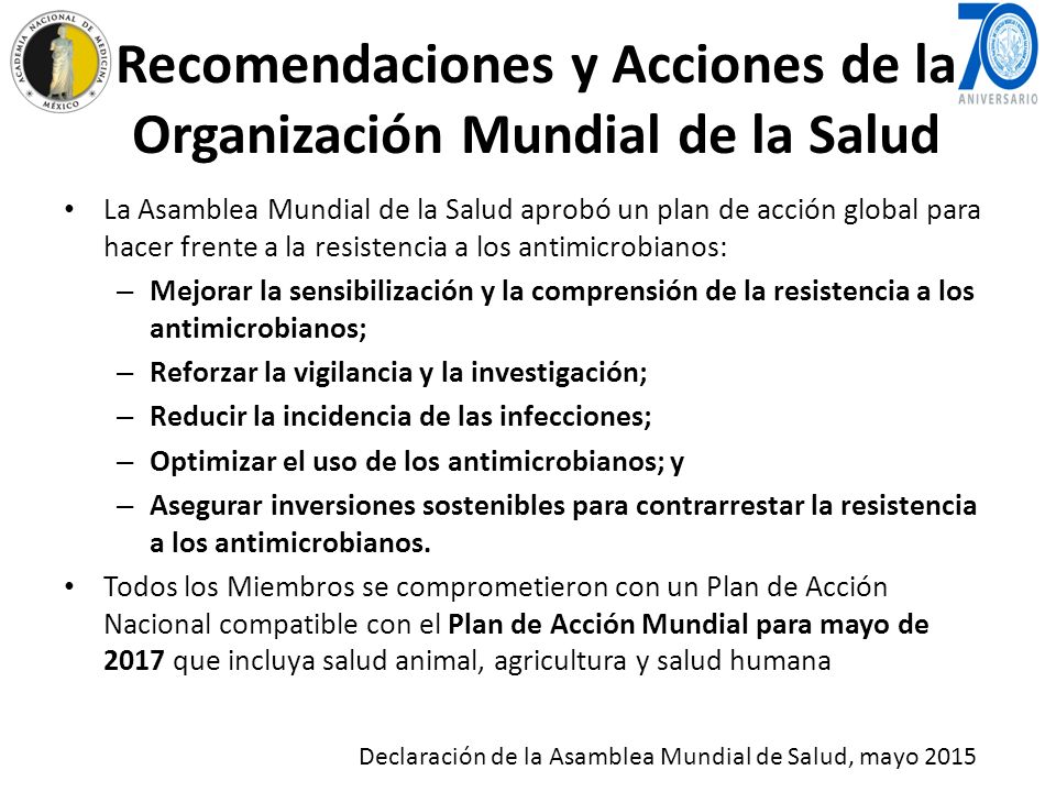 Recomendaciones y Acciones de la Organización Mundial de la Salud