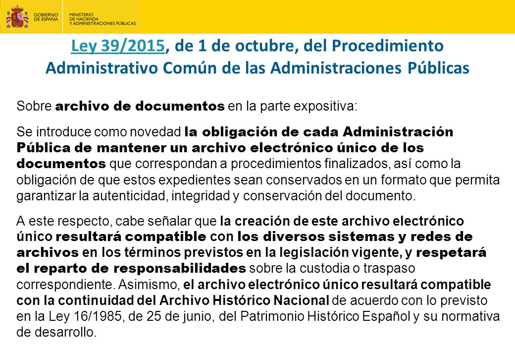 Ley 39/2015, de 1 de octubre, del Procedimiento Administrativo Común de las Administraciones Públicas