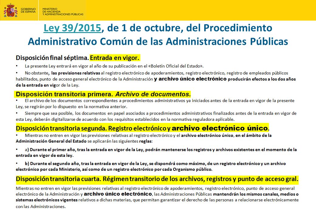 Ley 39/2015, de 1 de octubre, del Procedimiento Administrativo Común de las Administraciones Públicas