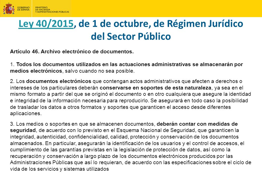 Ley 40/2015, de 1 de octubre, de Régimen Jurídico del Sector Público