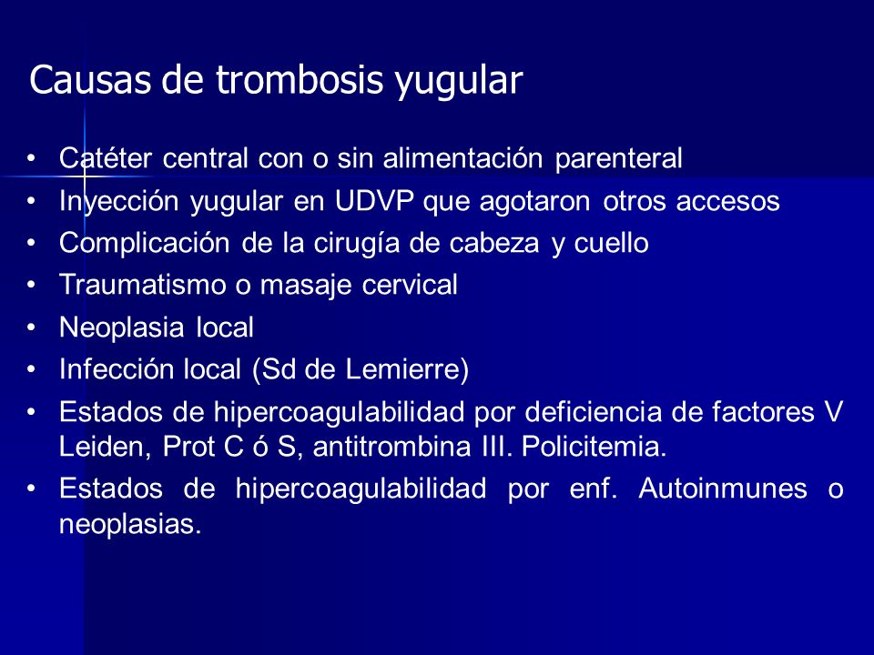 Causas de trombosis yugular
