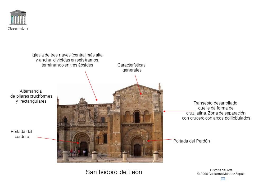 San Isidoro de León Iglesia de tres naves (central más alta