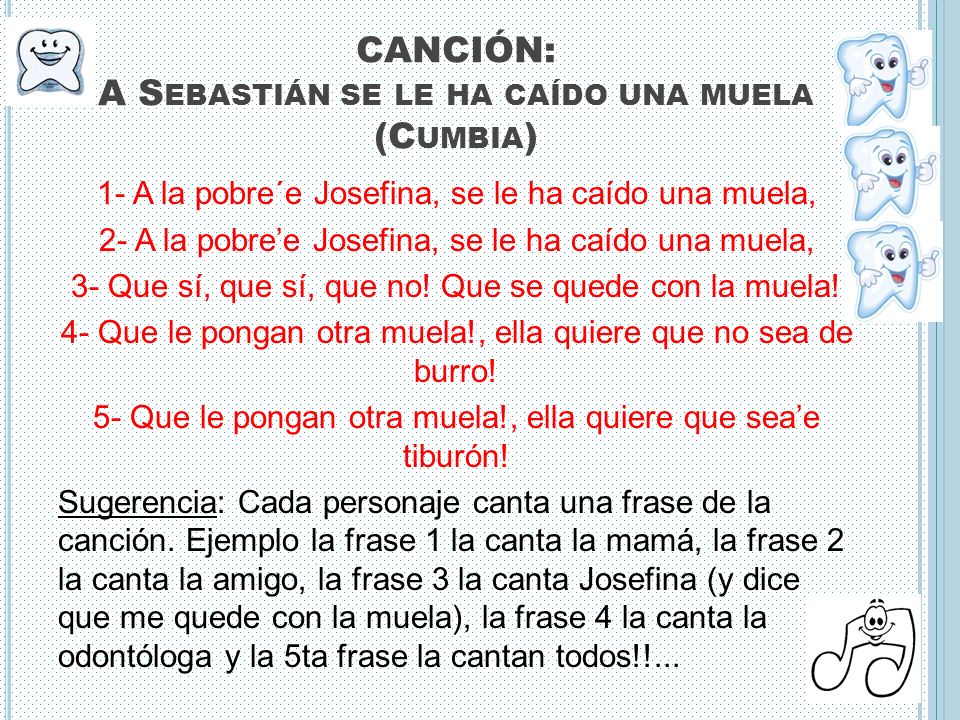 CANCIÓN: A Sebastián se le ha caído una muela (Cumbia)