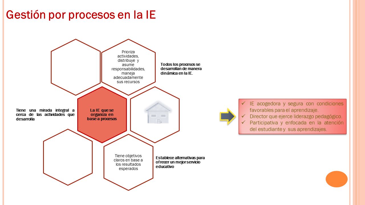 La IE que se organiza en base a procesos