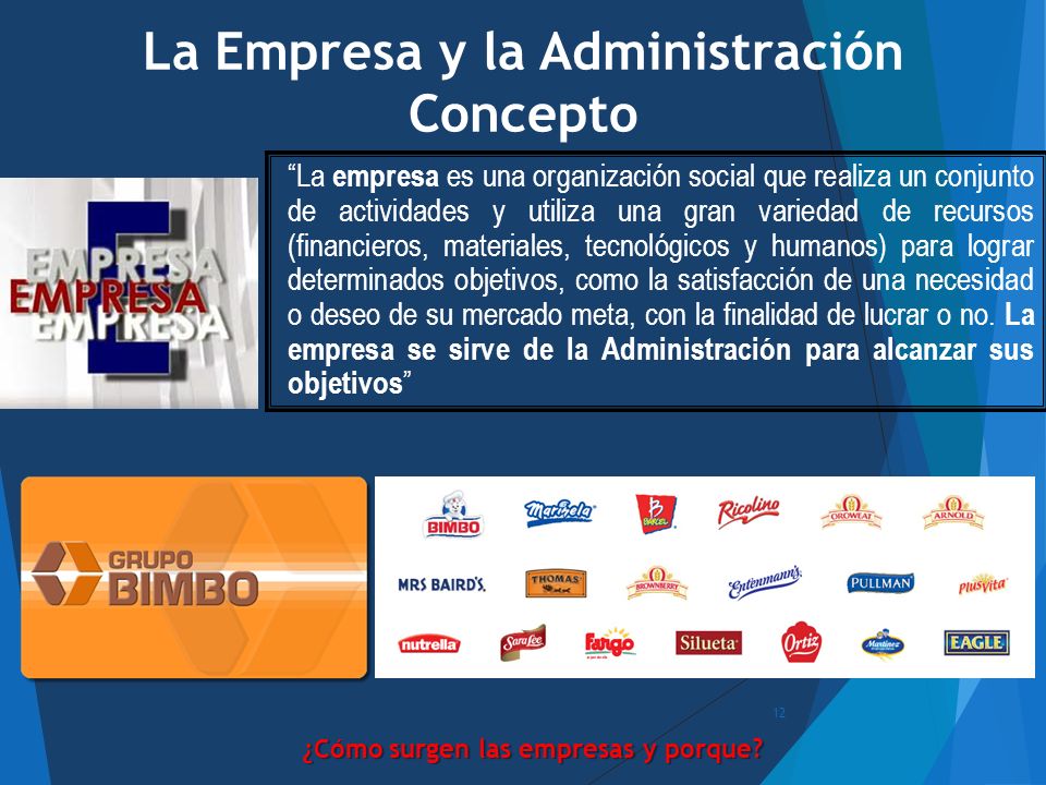 La Empresa y la Administración ¿Cómo surgen las empresas y porque