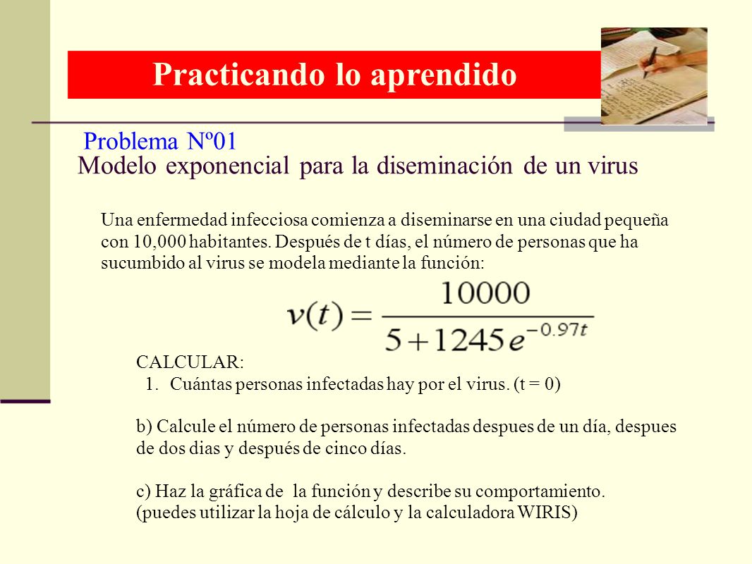 Modelo exponencial para la diseminación de un virus