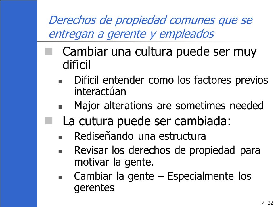 Derechos de propiedad comunes que se entregan a gerente y empleados