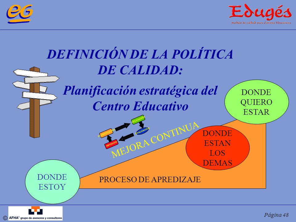 DEFINICIÓN DE LA POLÍTICA DE CALIDAD: Planificación estratégica del Centro Educativo