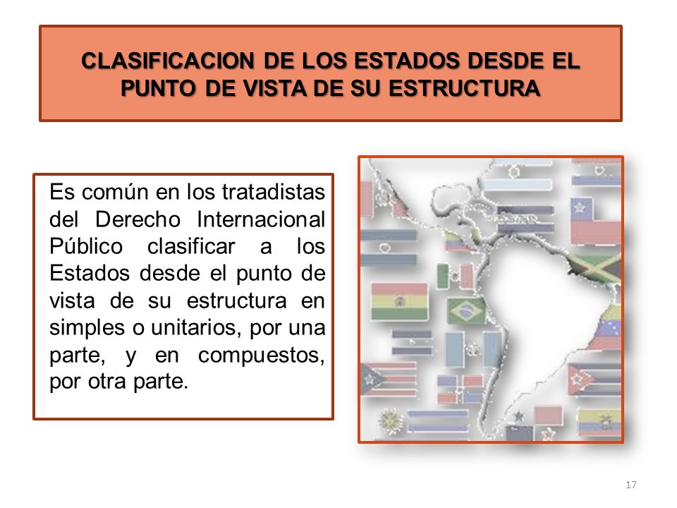 CLASIFICACION DE LOS ESTADOS DESDE EL PUNTO DE VISTA DE SU ESTRUCTURA