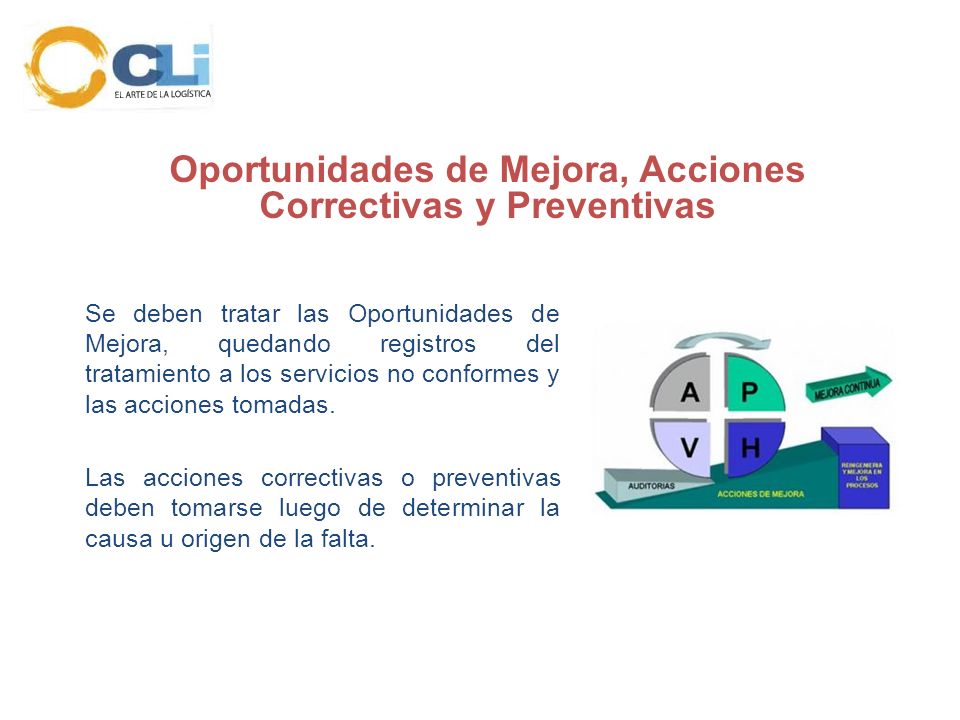 Oportunidades de Mejora, Acciones Correctivas y Preventivas